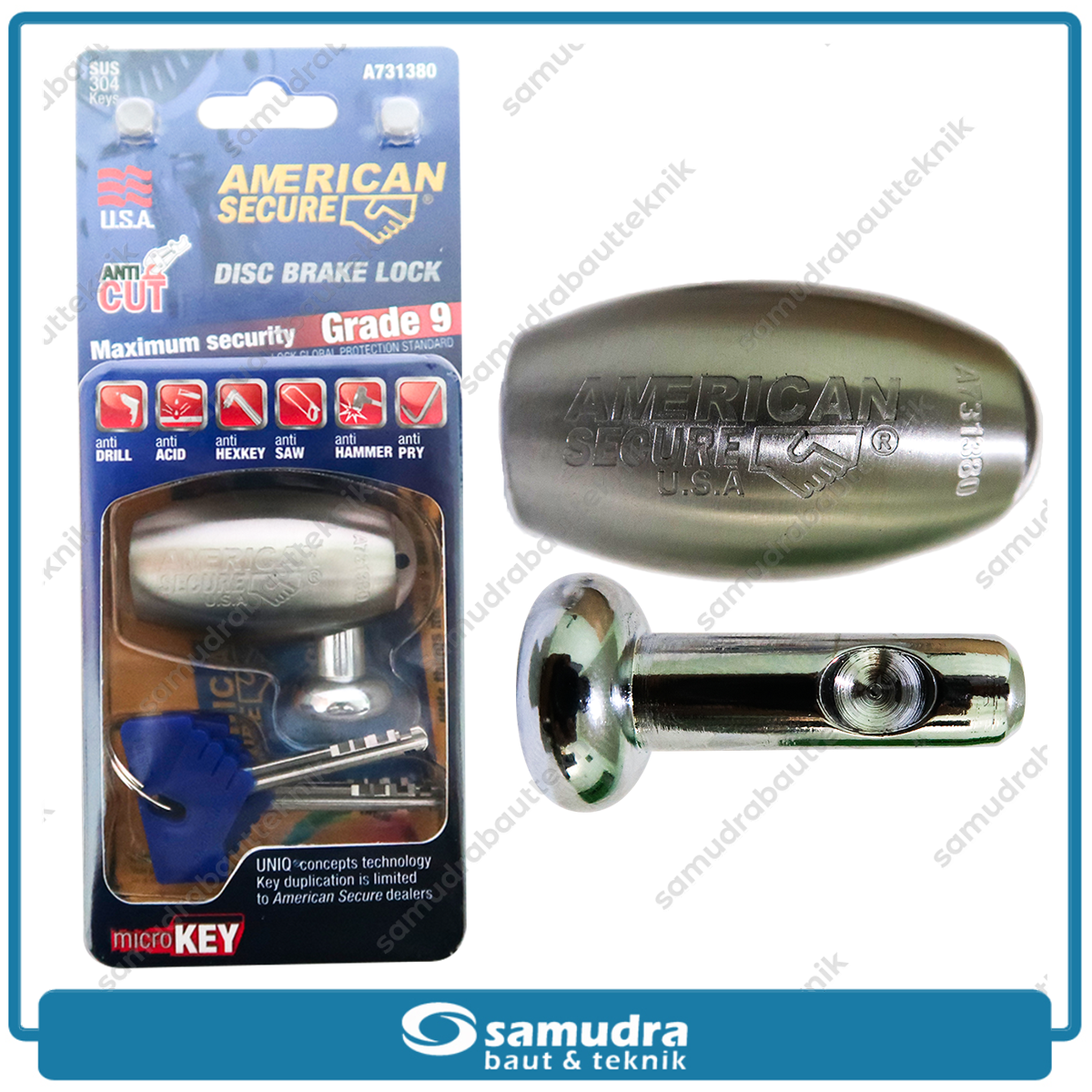 AMERICANSECURE Gembok Cakram Motor