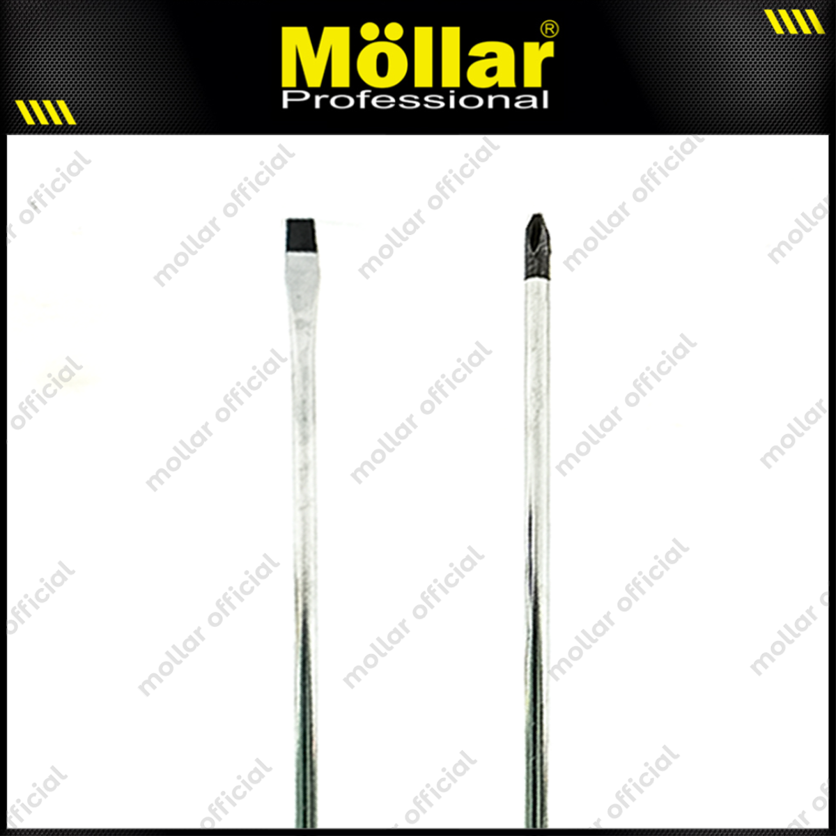 [PAKET] 2 Set HDT Obeng 6" Inch (+) (-) Plus Minus Gagang Karet 150 Mm