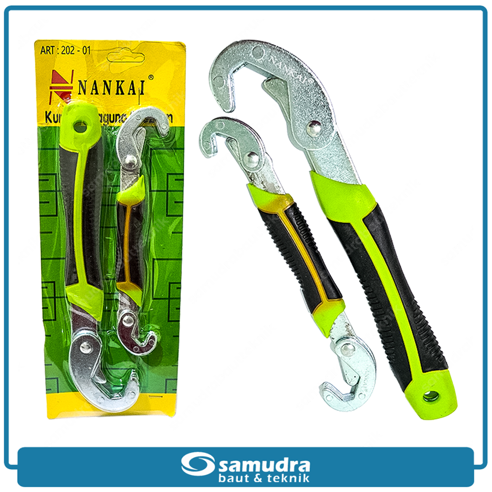 NANKAI 202-01 Kunci Pas Inggris Serbaguna Snap Grip 9-32 mm