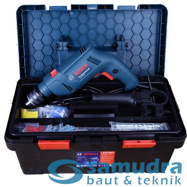 BOSCH GSB550 Freedom Mesin Bor Beton Listrik 13 mm Aksesoris Set Tool Box