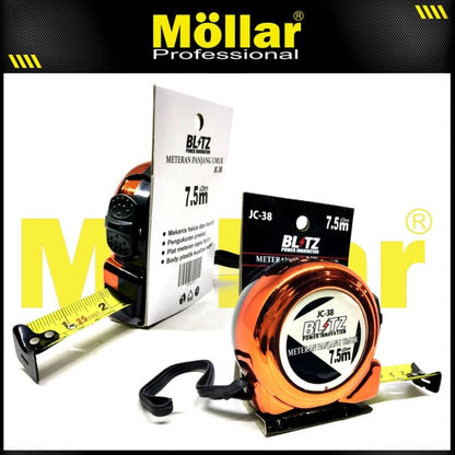 BLITZ JC38 Meteran 7.5 meter x 25 mm Warna Oranye