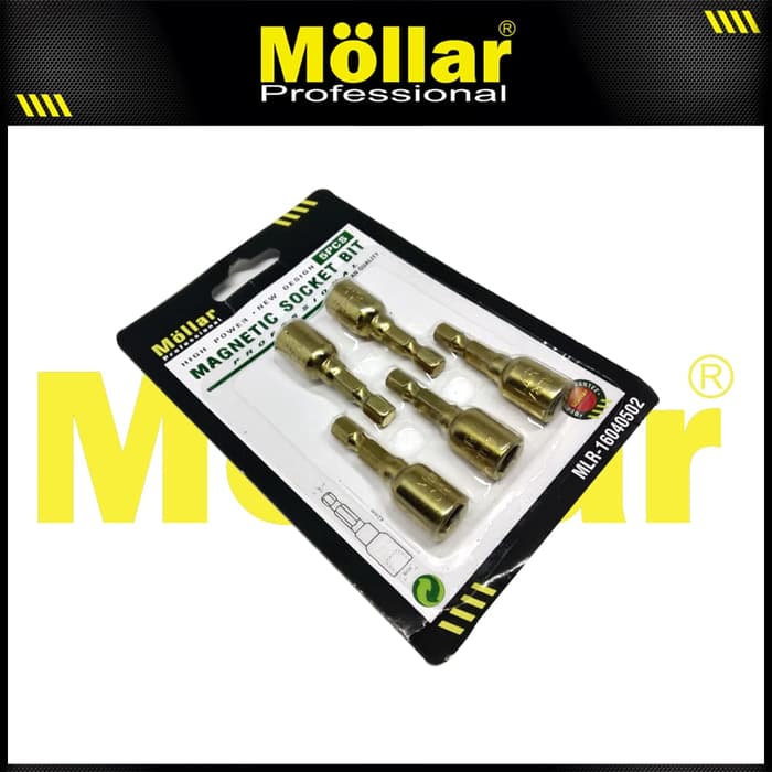 MOLLAR Mata Bor Baut Roofing Baja Ringan H8 x 42 mm Socket Bit - 1 Set