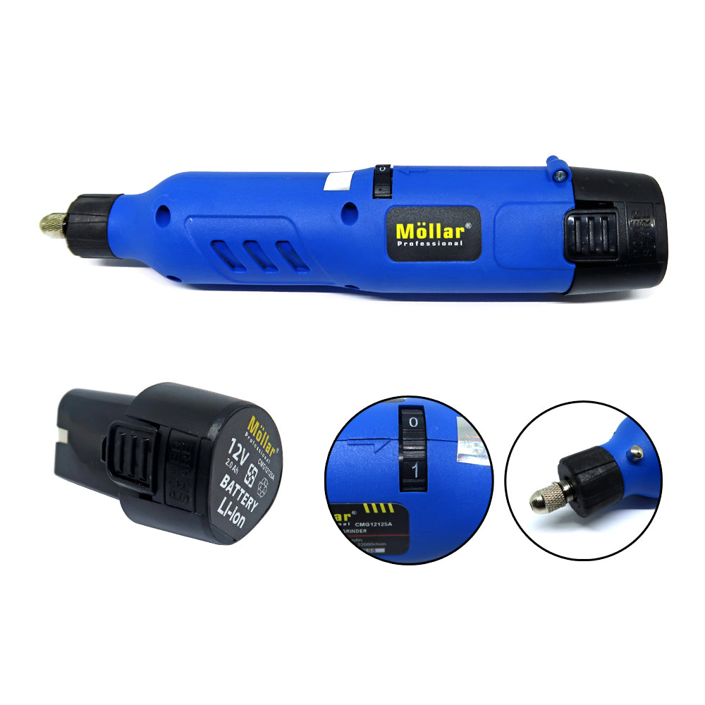 MOLLAR CMG12125A Mesin Mini Grinder Set Baterai 12V / Cordless Mini Grinder