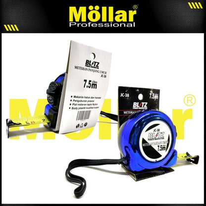 BLITZ JC38 Meteran 7.5 meter x 25 mm Warna Biru
