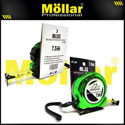 BLITZ BLITZ JC38 Meteran 7.5 meter x 25 mm Warna Hijau