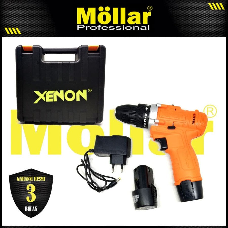 [PAKET] XENON CDD500 Bor Cordless & MOLLAR 2 Pcs Mata Bor Besi 3 mm