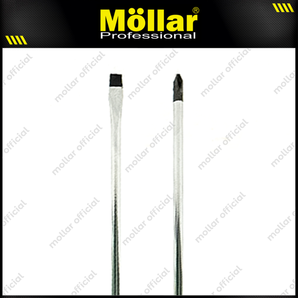 [PAKET] 2 Set HDT Obeng 8" Inch (+) (-) Plus Minus Gagang Karet 200 Mm