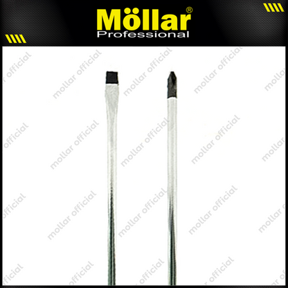 [PAKET] 2 Set HDT Obeng 8" Inch (+) (-) Plus Minus Gagang Karet 200 Mm