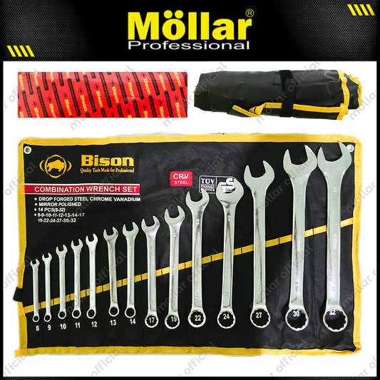 BISON Kunci Ring Pas Set 14 pcs (8-32 mm)