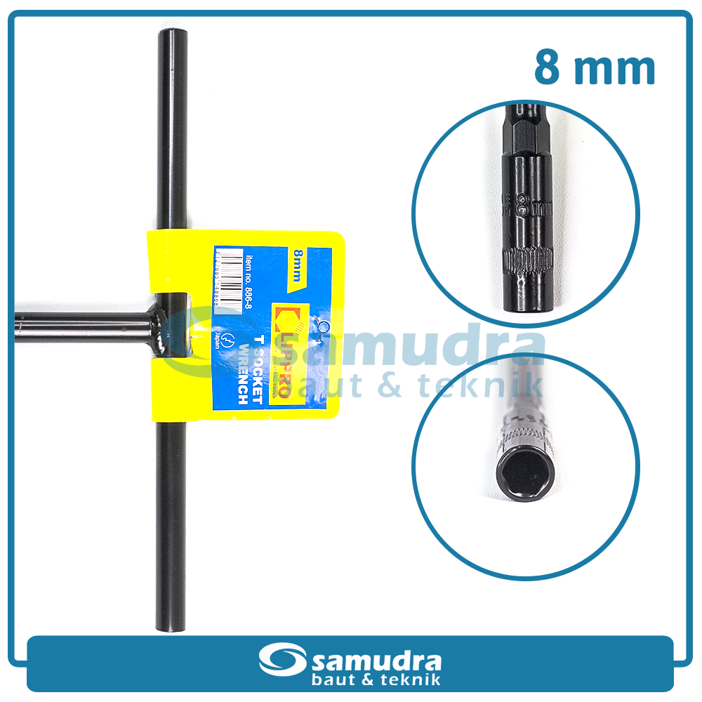 LIPPRO 886-8 Kunci Sok T Hitam 8 mm