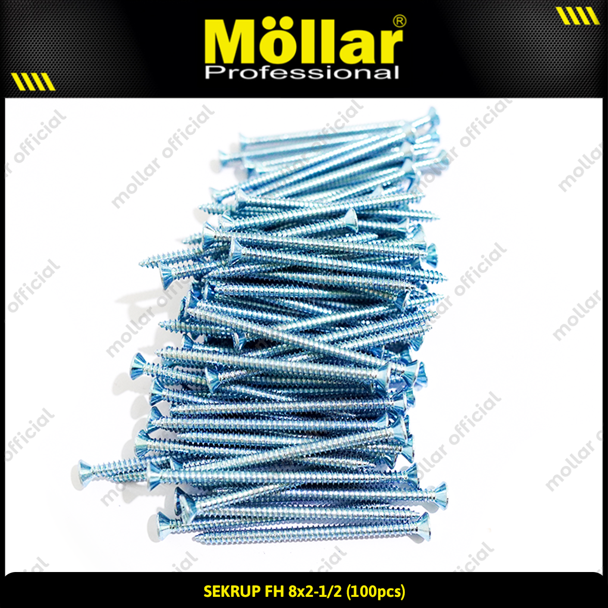 MOLLAR 93-061 Sekrup FH 8 x 2-1/2 - 100 pcs