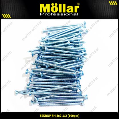 MOLLAR 93-061 Sekrup FH 8 x 2-1/2 - 100 pcs
