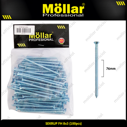 MOLLAR 93-062 Sekrup FH 8 x 3 - 100 pcs