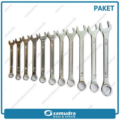 Paket KENMASTER Kunci Sok Set 27 pcs + Kunci Ring Pas Set 11 pcs 8-22