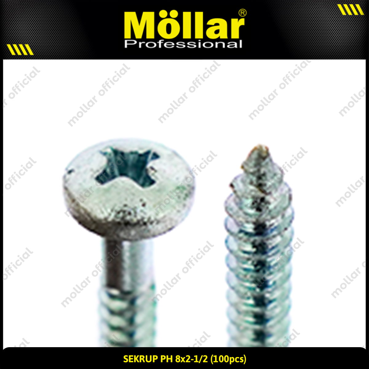 MOLLAR 93-037 Sekrup PH 8 x 2-1/2 - 100 pcs