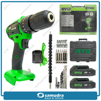 RYU RCI20V Mesin Bor Beton Baterai 20V Aksesoris Set / Cordless Impact Drill