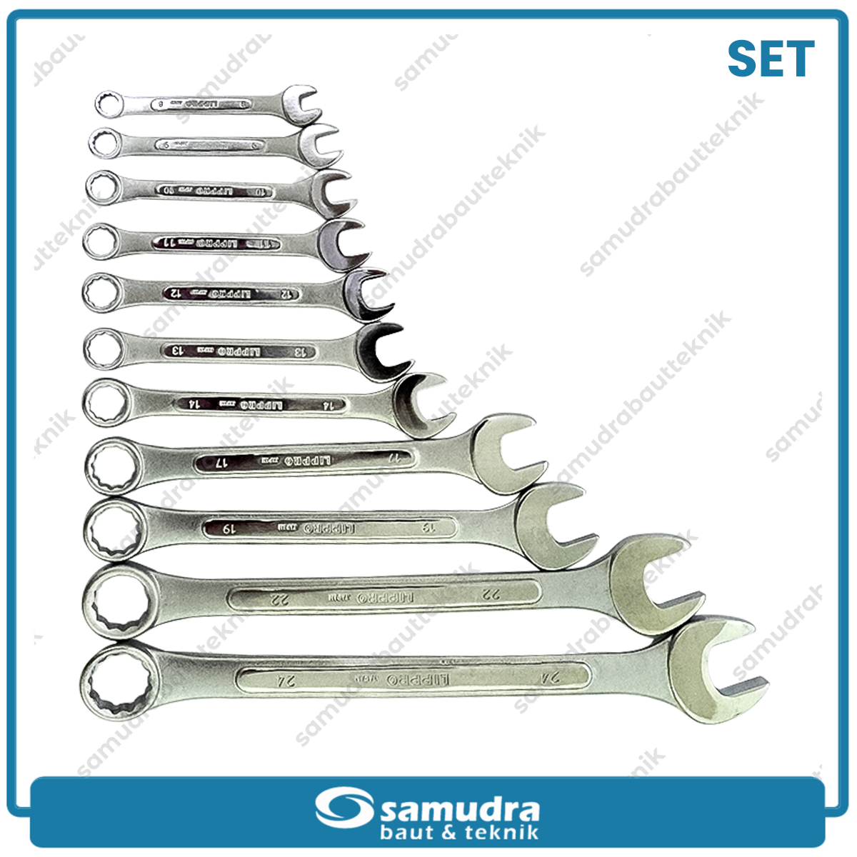 LIPPRO 610C-11P Kunci Ring Pas Set 11 pcs (8-24 mm)