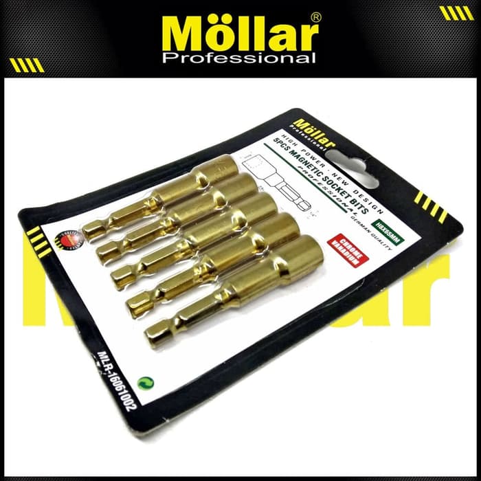 MOLLAR Mata Bor Baut Roofing Baja Ringan H8 x 65 mm Socket Bit - 1 Set