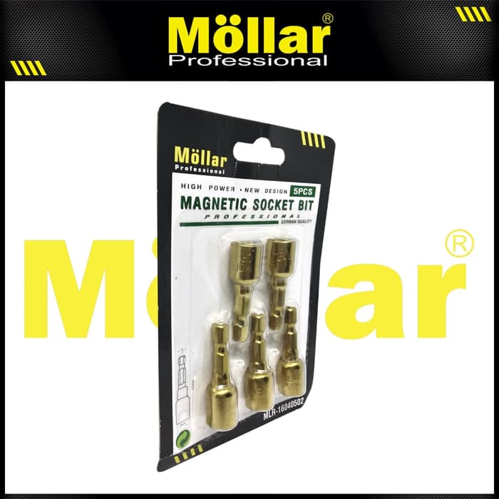 MOLLAR Mata Bor Baut Roofing Baja Ringan H8 x 42 mm Socket Bit - 1 Set