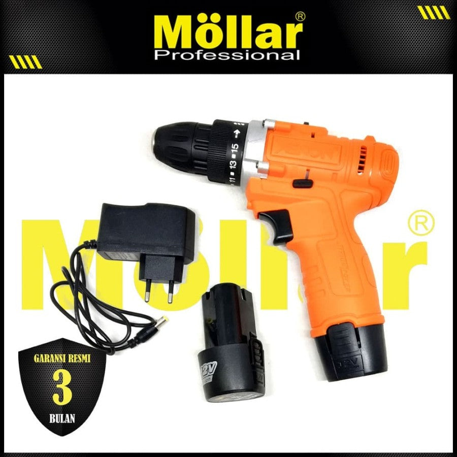 [PAKET] XENON CDD500 Bor Cordless & MOLLAR 2 Pcs Mata Bor Besi 3 mm