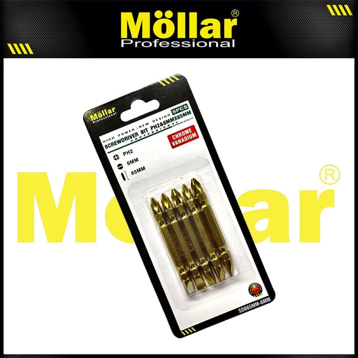 MOLLAR Mata Bor Obeng PH2 65 mm Plus Minus Screwdriver Bit Set - 1 Set