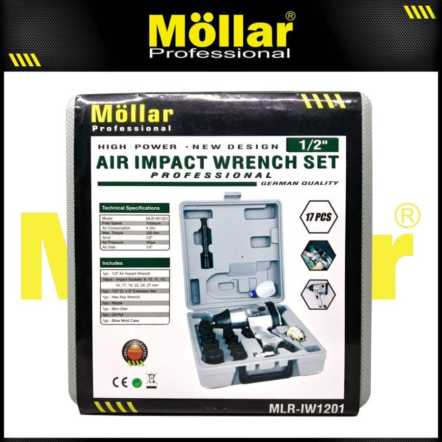 MOLLAR IW1201 Mesin Buka Baut Mobil Angin Kompresor 1/2" / Impact Wrench