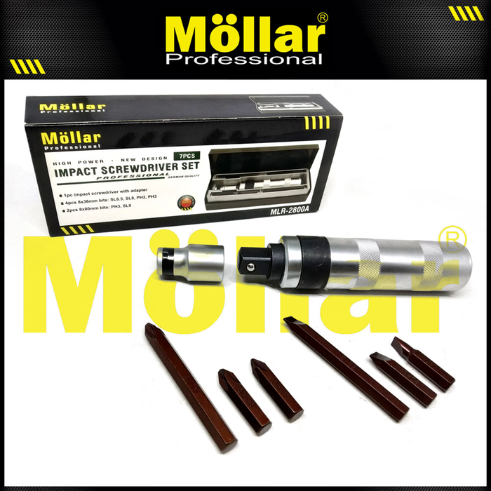 MOLLAR MLR-2800A Obeng Ketok Set 7 pcs Box Besi