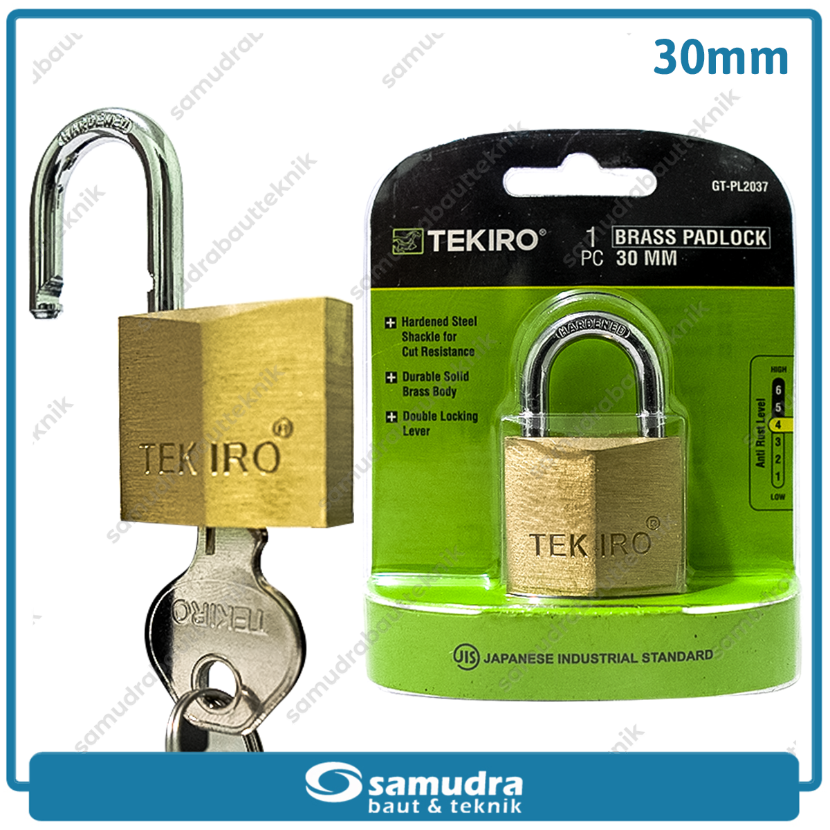 TEKIRO GT-PL2037 Gembok Kuningan 30 mm