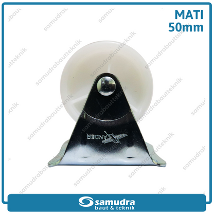 XANDER RODA-290 Roda PP Nylon Putih Mati 2" XD-1124-50mm - Satuan