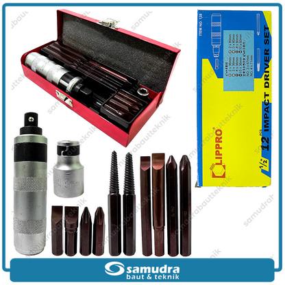 LIPPRO 138 Obeng Ketok Set 12 pcs Box Kaleng