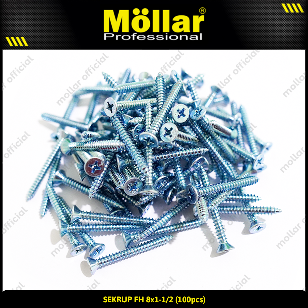 MOLLAR 93-058 Sekrup FH 8 x 1-1/2 - 100 pcs
