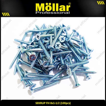 MOLLAR 93-058 Sekrup FH 8 x 1-1/2 - 100 pcs