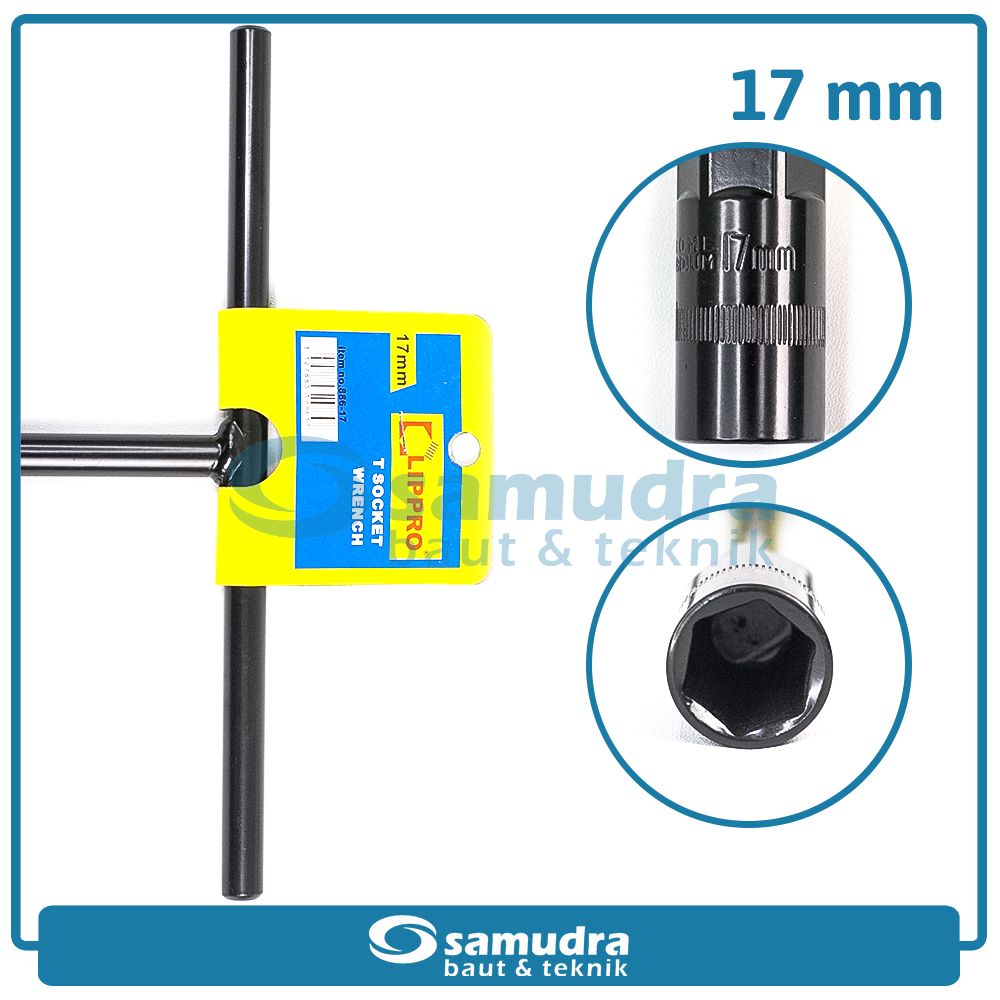 LIPPRO 886-17 Kunci Sok T Hitam 17 mm