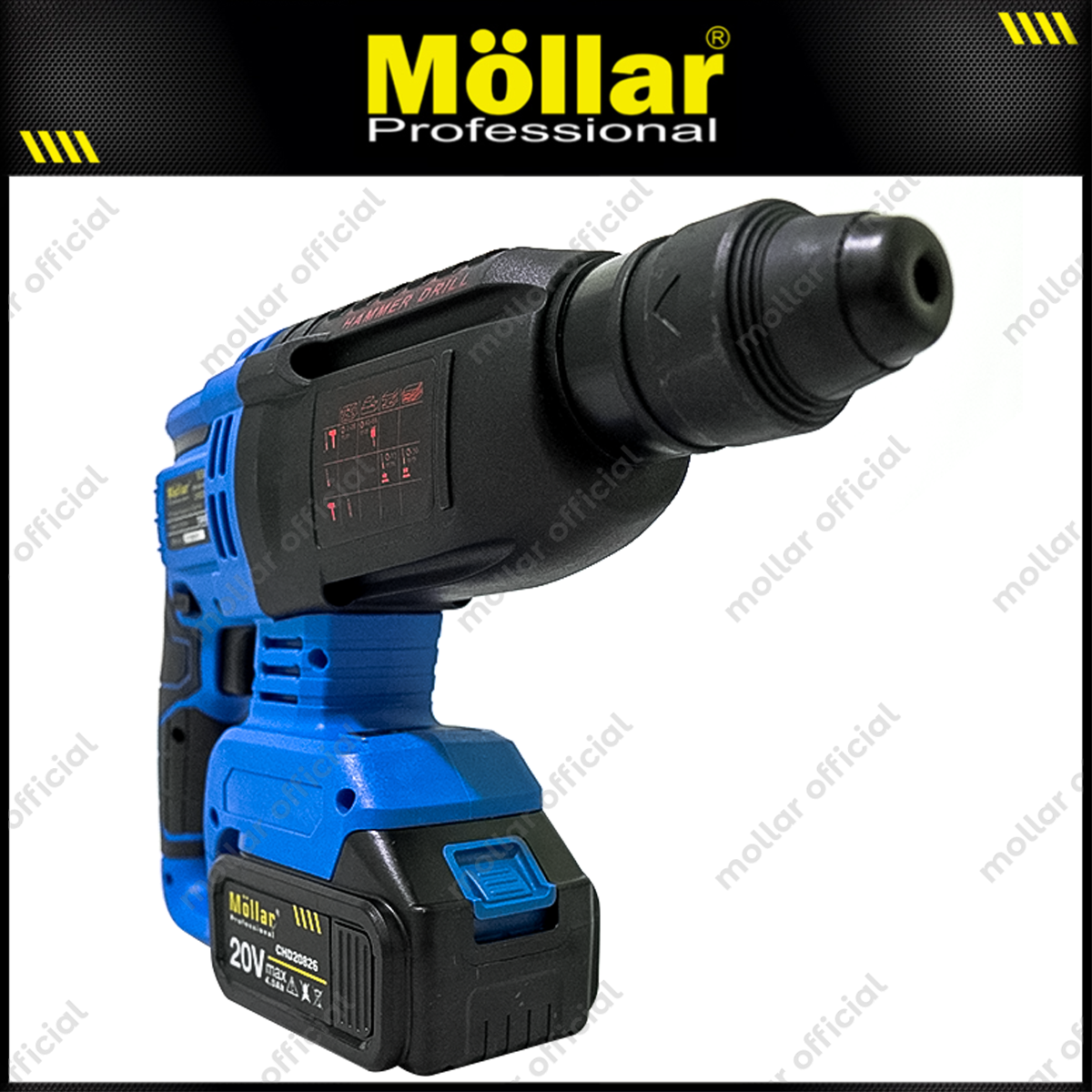 MOLLAR CHD20826 Mesin Bor Bobok SDS Plus Baterai 20V / Cordless Rotary Hammer