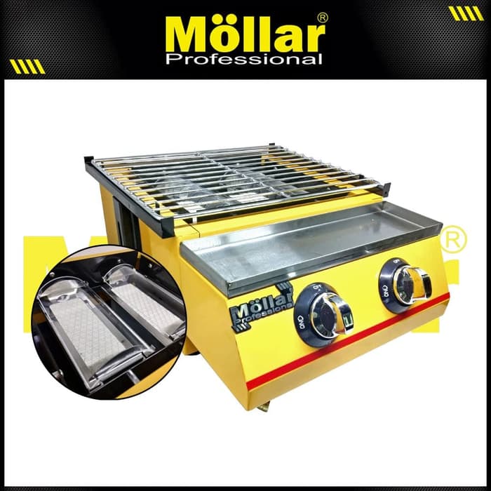 MOLLAR ET-K111B Alat Panggang 2 Tungku / Roaster Gas LPG