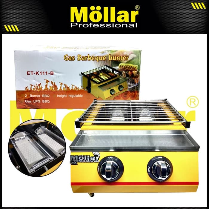 MOLLAR ET-K111B Alat Panggang 2 Tungku / Roaster Gas LPG