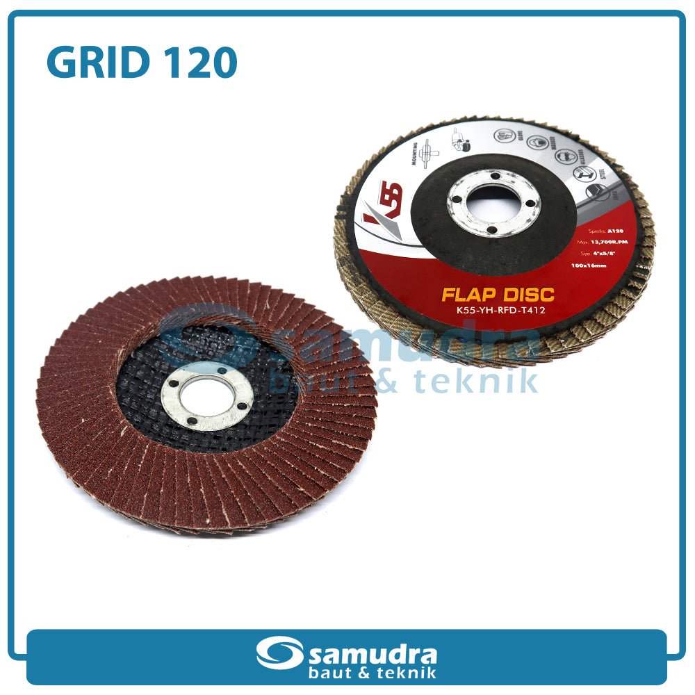 K55 K55-YH-RFD-T412 Amplas Susun No. 120 / Flap Disc
