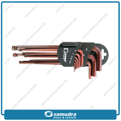 LIPPRO 168LS Kunci L Set Panjang Long Ballpoint 9 Pcs 1.5-10 mm