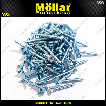MOLLAR 93-057 Sekrup FH 8 x 1-1/4 - 100 pcs