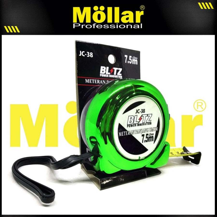 BLITZ Roll Meteran Panjang Umur 7.5 Meter x 25 mm Warna Hijau