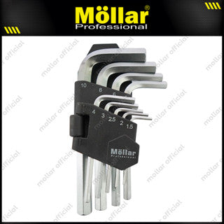MOLLAR MLR-650113 Kunci L Set Pendek Flat 9 Pcs 1.5-10 mm