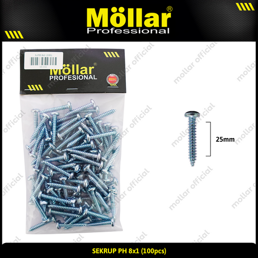 MOLLAR 93-032 Sekrup PH 8 x 1 - 100 pcs