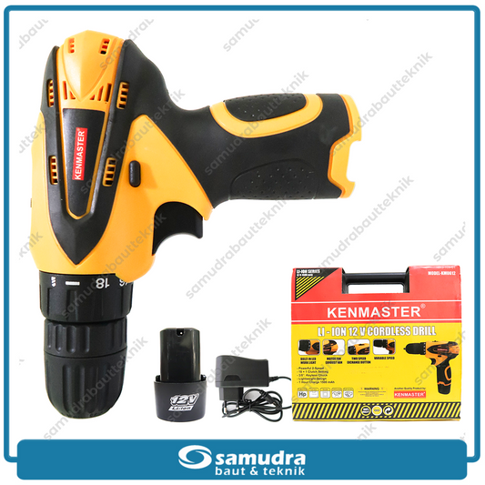 KENMASTER BOR-078 Mesin Bor Baterai 12V / Cordless Drill 1 Baterai KM-0612