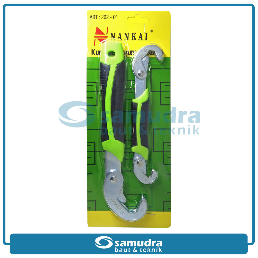 NANKAI 202-01 Kunci Pas Inggris Serbaguna Snap Grip 9-32 mm