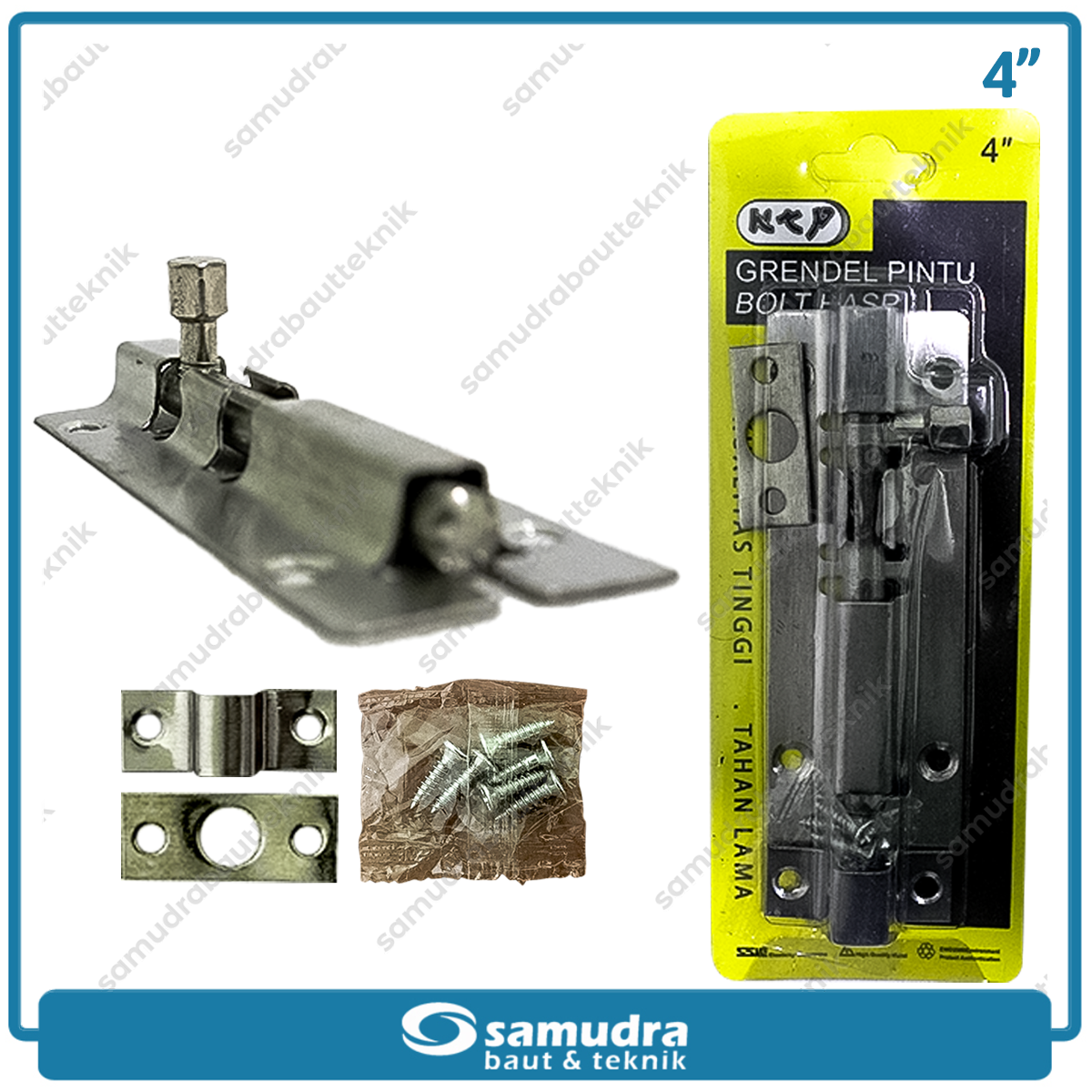 KTP Grendel Pintu Putih 4" Stainless SS304