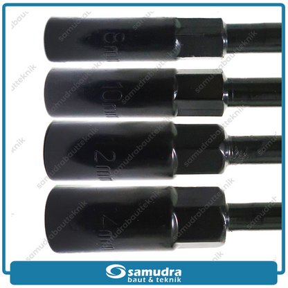 Paket 4 Set KTP Kunci Sok T Hitam 8-10-12-14 mm Sock Shock Socket Wrench Alat Buka Baut Mur