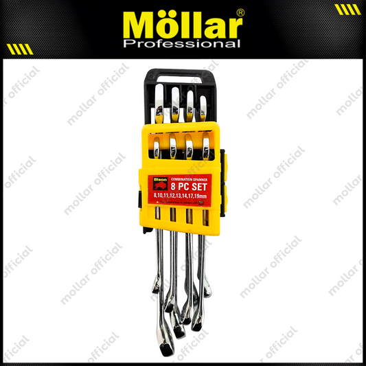 BISON Kunci Ring Pas Set 8 pcs (8-19 mm) Eliptical