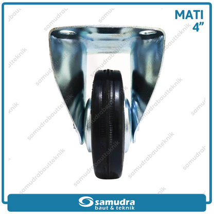 XANDER RODA-197 Roda Karet Hitam Mati 4" - Satuan