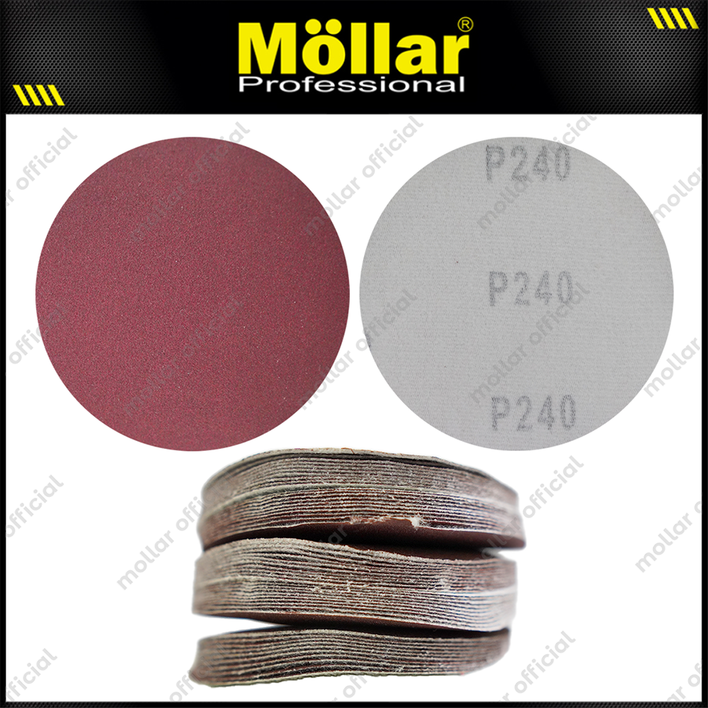 HSS Amplas Bulat No 240 Amplas Velcro Tempel Mata Gerinda 4 Inch - 50 Pcs