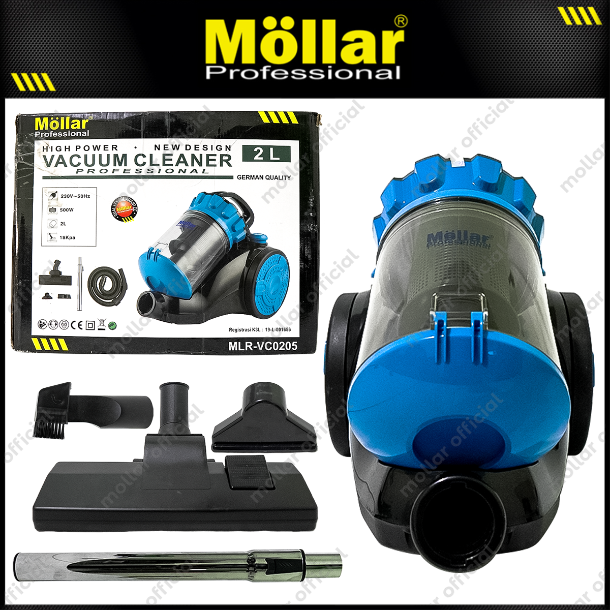 MOLLAR VC0205 Mesin Vacuum Cleaner Listrik 2 Liter